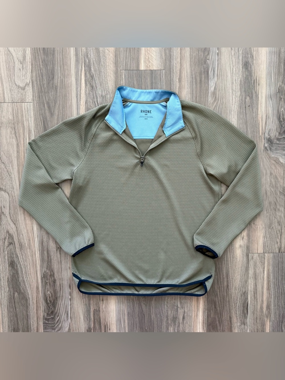 Rhone Founder's Golf 1/4 Zip in Olive Green Size M